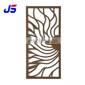 Corten Steel Garden Screen Laser Cut Outdoor Garden Privacy Art Metal Screens Panels Decorative Sheet Metal Panels Fence thumbnail-2