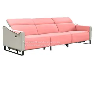 Modern Minimalist First Layer Cowhide Living Room Sofa Armrest Creative Design Leather Functional Sofa Combination thumbnail-3