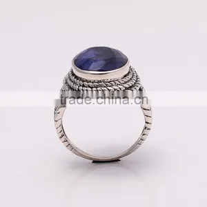 BLUE SAPPHIRE Ring,925 Sterling Silver Jewelry Wholesale,WHOLESALE SILVER JEWELRY,SILVER EXORTER,SILVER JEWELRY FROM INDIA thumbnail-3