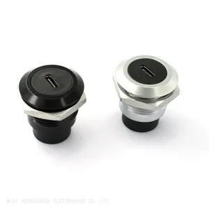 Type-C Female To Female Zinc Alloy Data Signal Extended Transmission Round Type-c Panel Mount Socket With Dust Cap thumbnail-2