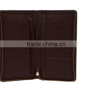 Pure Italian Leather Passport Holder With Zipper Pocket and Leather Pen Loop Geniune Leather Passport Holder thumbnail-1