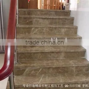 Beautiful Light Emperdor Grey Marble Indoor Stairs thumbnail-3