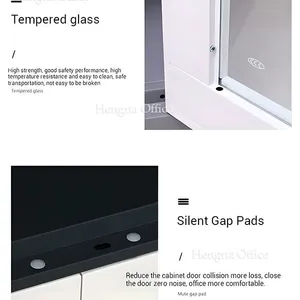 Professional Metal Filing Cabinet SFC019 With Waterproof Surface and High Strength Tempered Glass|Easy Assembly Steel Storage Cupboard for Studio thumbnail-2