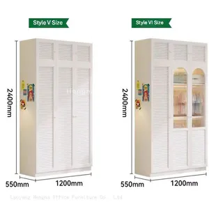 Stylish Wardrobe for Boutique & Themed Hotels | Custom Color Cabinet With Shelves and Glass Doors thumbnail-3