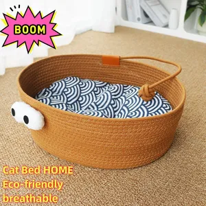 Eco-Friendly All-Season Pet House Bed With Washable Mat for Dogs & Cats thumbnail-1