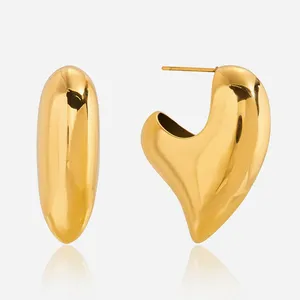 Non-Tarnish 18K Gold Plated Earrings - Stainless Steel Fashion Jewelry for Women thumbnail-2