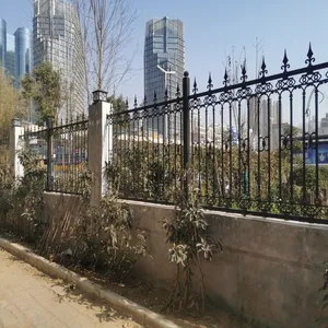 Modular Wrought Iron Fence Hot Dipped Galvanized for Commercial and Industrial Use thumbnail-2