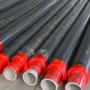 In Stock Pre-insulated Steel Pipe Polyurethane Foam HDPE Jacket Underground Thermal Insulation Pipe for Central Heating System thumbnail-3