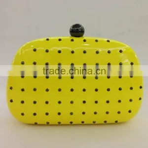New Womens Lady Clutch Purse Wallet Faux Leather Handbag Rivet Evening Bag thumbnail-1