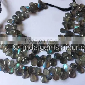 Wholesale Fine Quality Labradorite Faceted Pear Beads thumbnail-1
