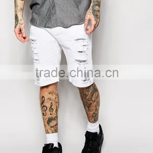 Mens Jeans Hippie Pants Denim Shorts With Rips thumbnail-1