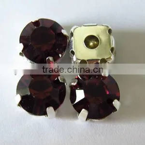 REAL RHINESTONES A STONE GRADE WITH PRESETTING APROX: 10MM WINE PURPLE thumbnail-1