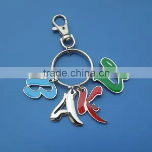 Promotional English Alphabet Shape Metal Keychains thumbnail-1