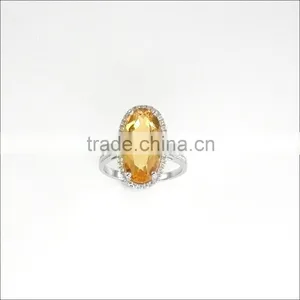 5CT Genuine Citrine Ring Bangkok Jewelry Silver 925 thumbnail-1