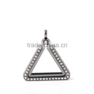 High Grade Alloy Living Floating Glass Magnetic Triangle Locket Pendant Wholesale China thumbnail-1