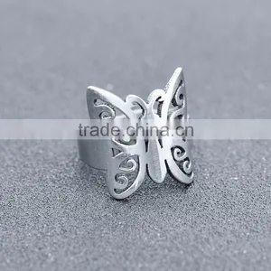 JOFO Brand Butterfly Thumb Ring Stainless Steel Silver Size 6-10 thumbnail-2