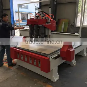 Wooden Door Manufacturing Machines CNC Router Vacuum Table With 3 HSD Spindles 4.5kw for Door Engraving CNC Router thumbnail-1