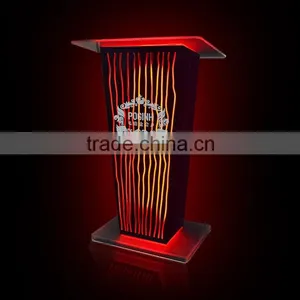 Clear Acrylic Podium Night Bar Table With LED Light, Night Bar DJ Facade thumbnail-1