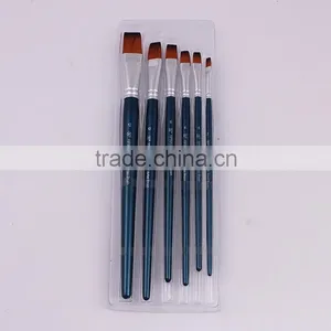 6pcs Wood Handle Nylon Hair Artist Brush For Watercolor Painting thumbnail-2