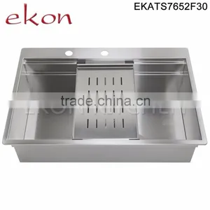 Professional Customized Sizes Kitchen Stainlees Steel Handmade Sinks thumbnail-3