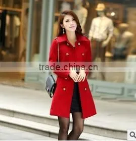 TOP Fashion Women Double Breasted Trench Coats Outwear Slim Jackets Overcoats thumbnail-1