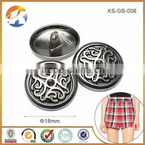 Gunmetal Embossed Logo Metal Sewing Buttons For Garment thumbnail-1