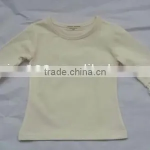 New Organic 95% Cotton 5% Spandex Best Selling Blank White Ruffles Kids t Shirt Wholesale thumbnail-6