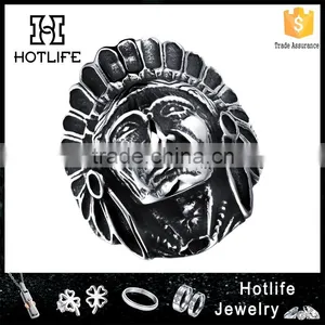 2016 Hot Selling Old Fashiones 316L Stainless Steel Indian Ring for Souvenir thumbnail-1
