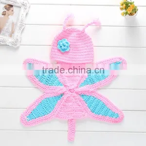 Crochet Knitted Wool Butterfly Photo Costume,Newborn Baby Photo Outfit thumbnail-3