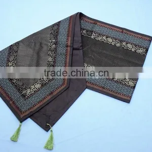 Placemats and Coaster in Brown Color Indian Silk Table Runner thumbnail-4
