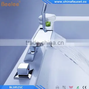 Beelee BL18521C Deck Mounted Tub Faucet With Stainless Steel Spout + Hand Shower thumbnail-5