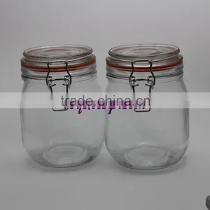 Glass Jar With Metal Clip/glass Storage Jar thumbnail-5