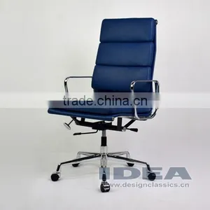 Replica EA219 Charles High Back Office Chair - Navy Blue Color Genuine Leather thumbnail-1