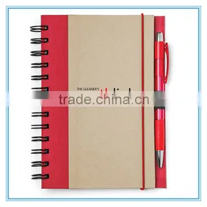 Wholesale Office and School Supplies Imprint Kraft Paper Cover Spiral Note Book With Pen thumbnail-4