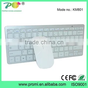 New White and Black Wireless Keyboard Ergonomic and Mouse Combos KM801 thumbnail-3