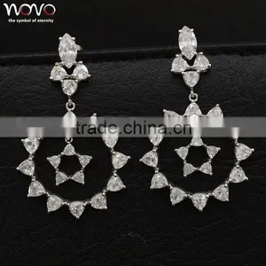 Hot Selling Brass Crystal Diamond Drop Earrings thumbnail-1