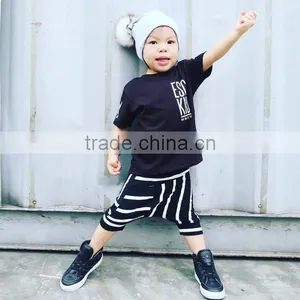 (CP606#black)New Designs Boutique Children Short Pants Springy Knitted Striped Shorts thumbnail-3