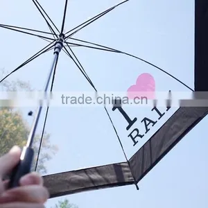 Wholesale Best Quality Love Sahpe Printed Transparent Umbrella China Supplier thumbnail-4