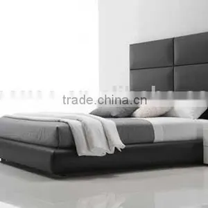 Contemporary Leather Bed High Headboard Design DH216B thumbnail-2