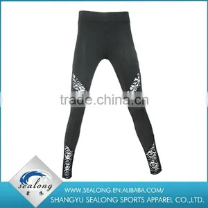 Popular Women Leggings Hot Sale Black Lace Stitching Girls Leggings thumbnail-1