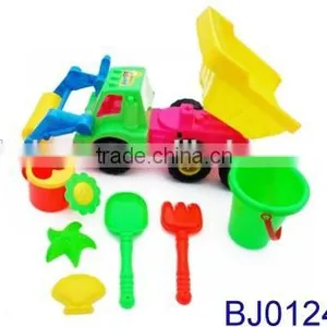 Good Quality Plastic Toy Children Sand Beach Toy Truck With Shovel and Molds thumbnail-3