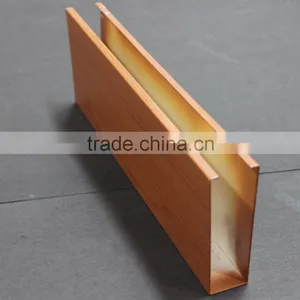 Heat Transfer Wood Grain Aluminum Sheet Suspended Metal Linear Ceiling U Aluminum Screen Ceiling Panel thumbnail-4