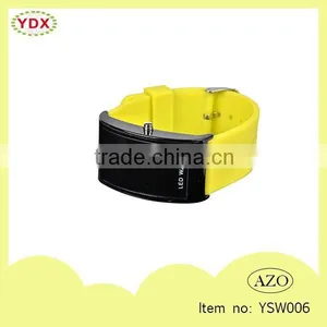 Latest Fashion Trends Yellow Promotion Gifts Portable Led Watches thumbnail-1