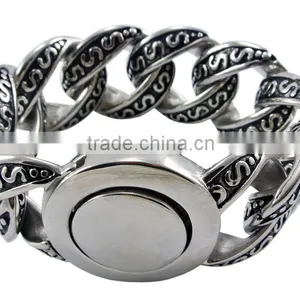 AB190 316l Stainless Steel Jewelry Cable Bracelet Wholesale Gothic Jewelry thumbnail-1