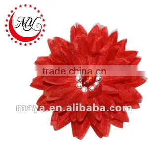 Manufacturers Wholesale Kids Red Flower Hair Clips and Flower Brooch for Girls thumbnail-1