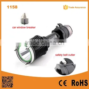 1158 New Design!! XM-L T6 LED Ultra Power Aluminum Torch Light With Hammer and Belt Cutter thumbnail-1