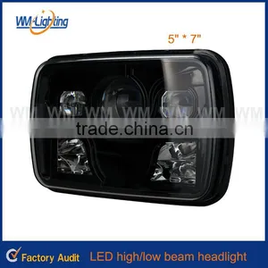 5" x 7" LED Headlight 60w 2000lm Rectangle Headlight for Jeep thumbnail-3