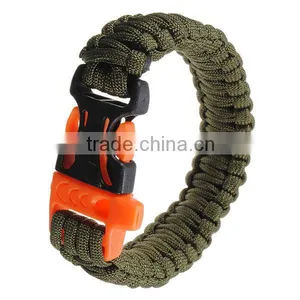 Handmade 7 Stands Military Bracelet With Whistle thumbnail-1
