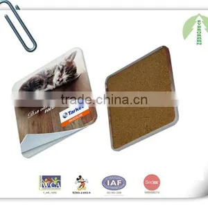 Cork Tin Coaster With Logo Custom Printed for Promotional/Cup Pad thumbnail-1