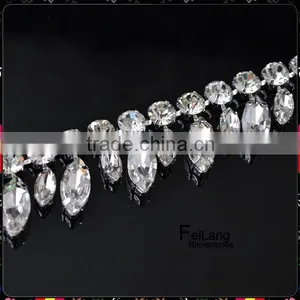Feilang 2014 Wholesale Horse Eyes Fancy Crystal Stones Cup Chain,new Fashion Design, 5 Yards/roll thumbnail-1